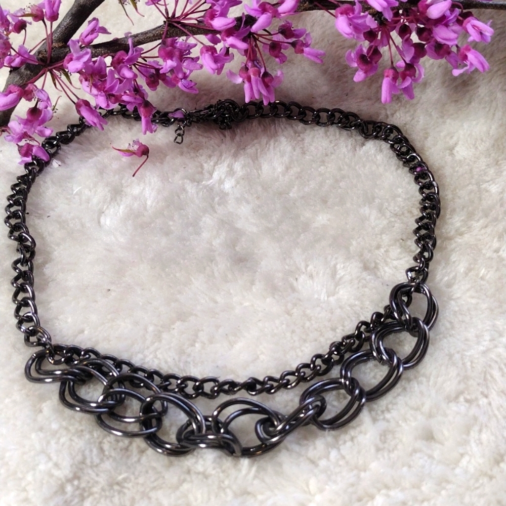 Thick Double Black Chain Necklace Women's Necklaces Accessories